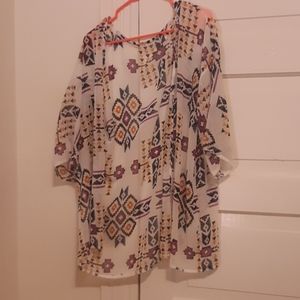 Aztec print kimono